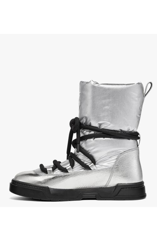 Mcm Skyward Ankle Boots In Metallic Calf Leather In Silver
