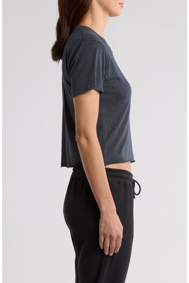 Glitter Heart Crop T-Shirt, Alternate, color, CHARCOAL/ NEON PINK
