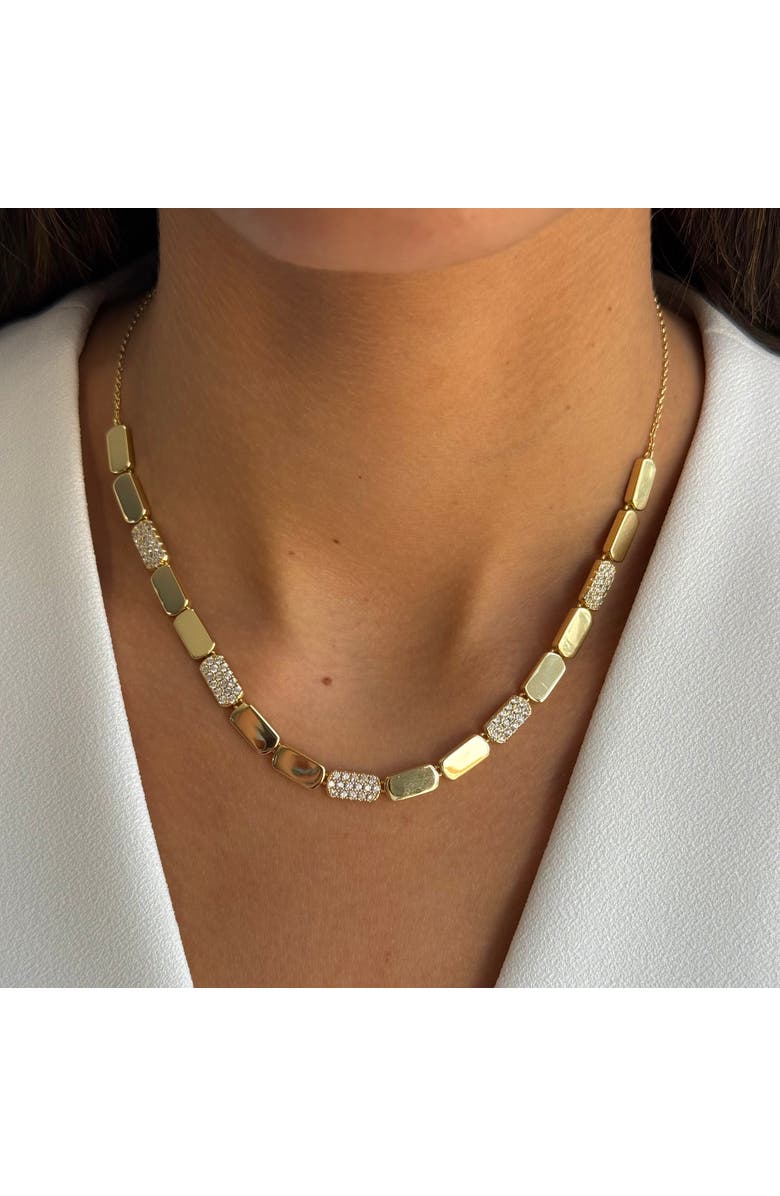 BY ADINA EDEN Pave Accented Multi Bar Half Tennis Chain Necklace, Alternate, color, 