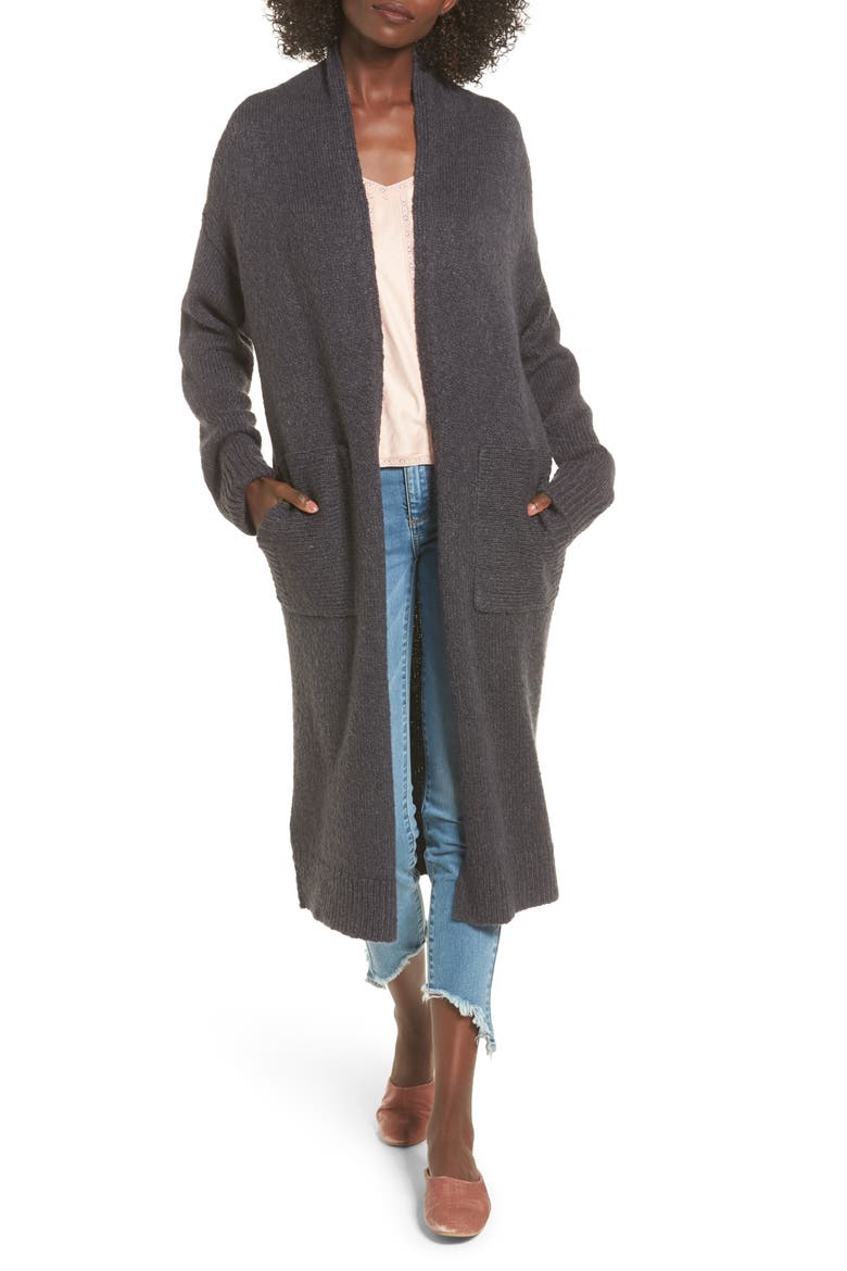 Longline Cardigan, Main, color, GREY MAGNET