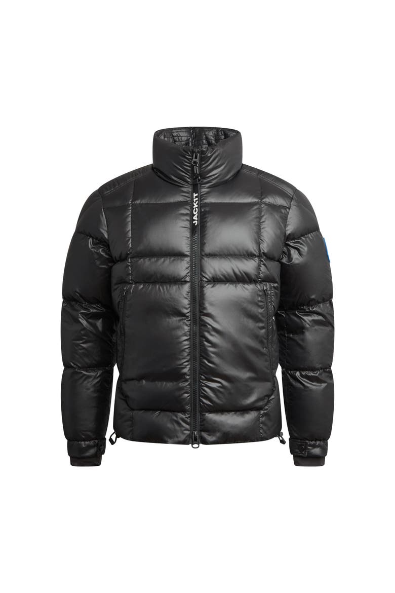 EZ Boxed Funnel Neck Puffer Jacket, Alternate, color, BLACK