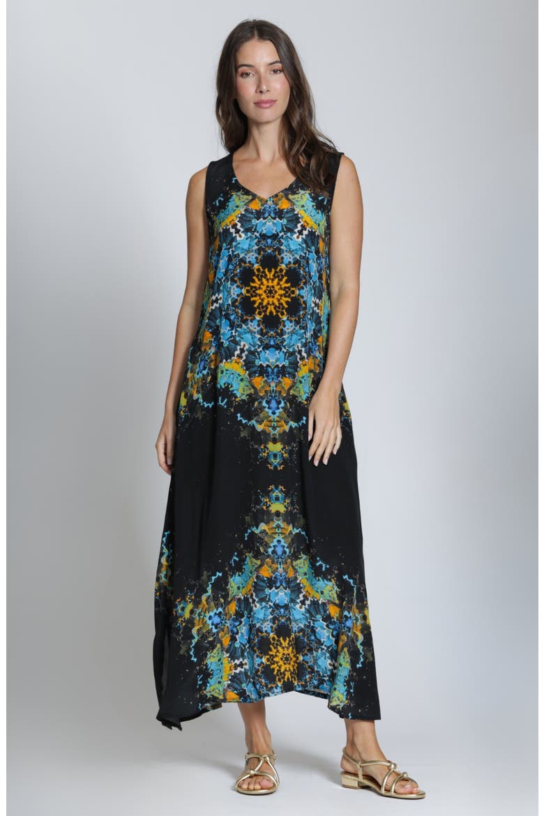 Sleeveless Maxi Dress, Alternate, color, BLACKBLUE MULTI