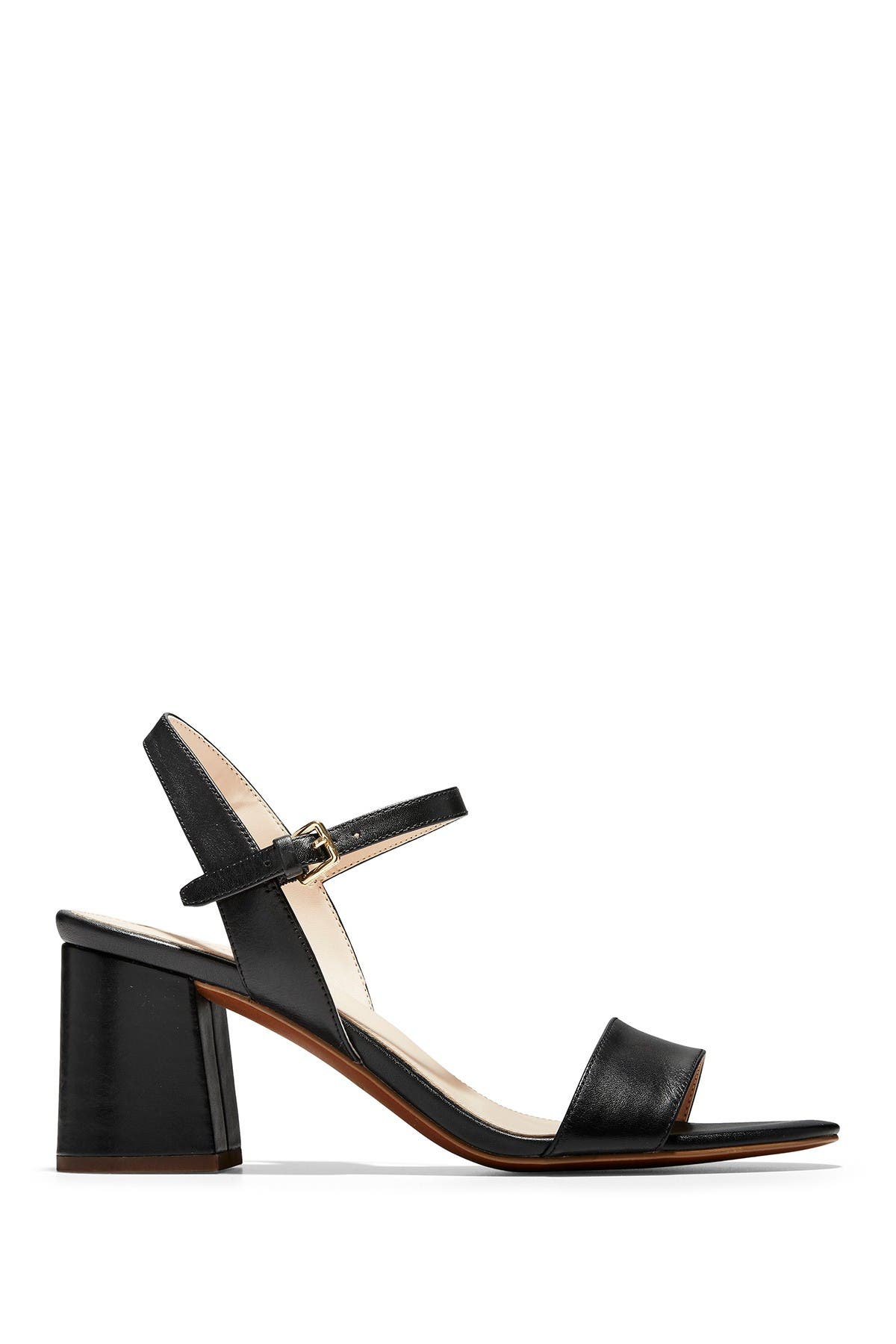 Cole Haan Josie Block Heel Sandal, Alternate, color, Black Leather / Woven