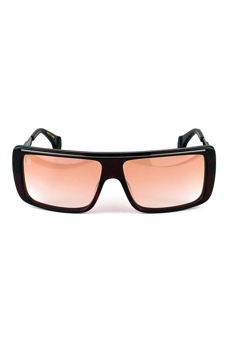 54mm Rectangular Gradient Sunglasses, Main, color, BLACK/ RED