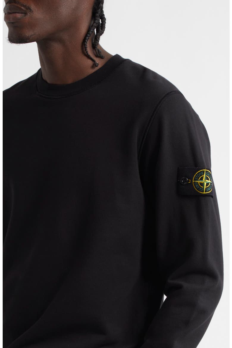 Compass Logo Patch Fleece Sweatshirt, Alternate, color, BLACK