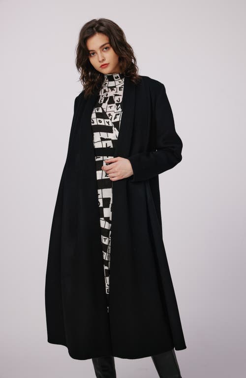 Dvf Bubba Wool Wrap Coat In Black
