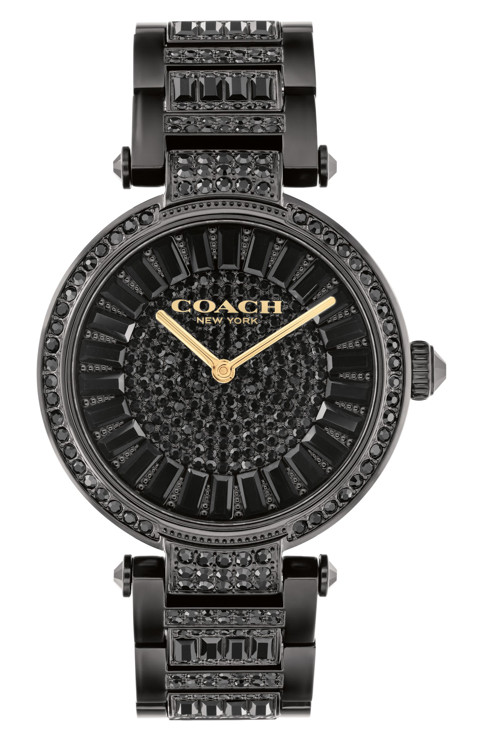 black studded coach watch