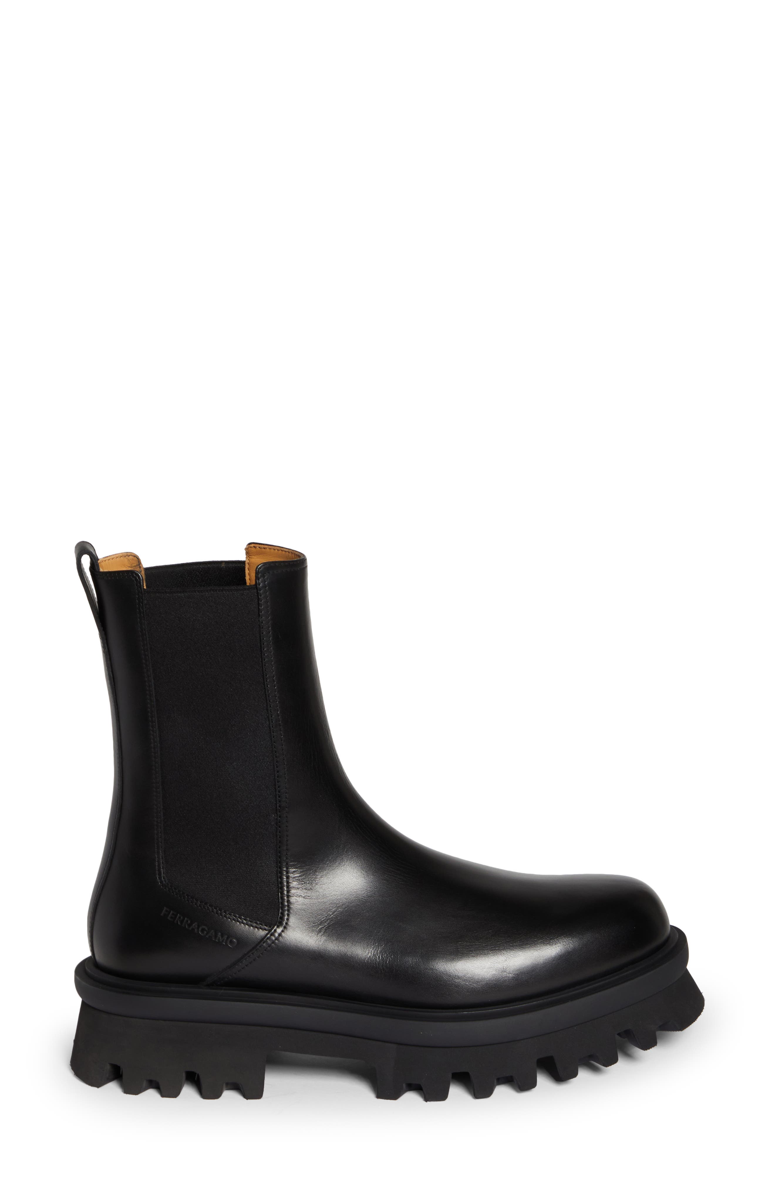 FERRAGAMO Flash Lug Sole Chelsea Boot, Alternate, color, 