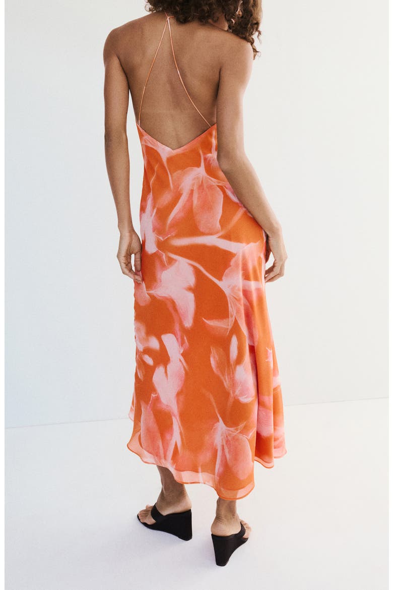 Floral Printed Flowy Dress, Alternate, color, ORANGE