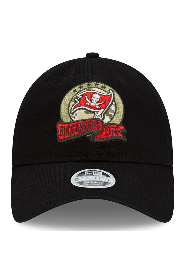 Women's New Era Black Tampa Bay Buccaneers 2022 Salute To Service 9TWENTY Adjustable Hat, Alternate, color, Black