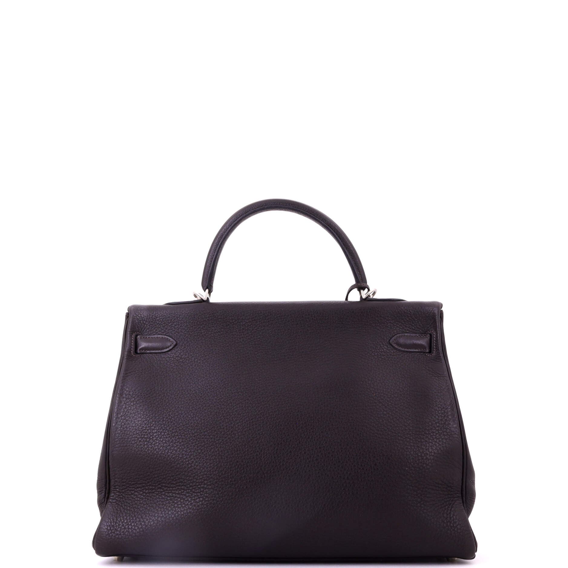 Pre-Owned Hermes Kelly Handbag Brown Togo with Brushed Palladium Hardware 35, Alternate, color, Havane