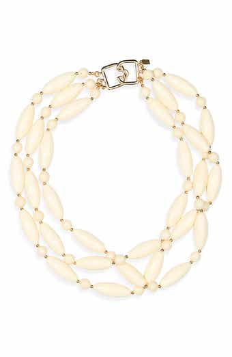 Kenneth Jay Lane Wood Beaded Multistrand Necklace