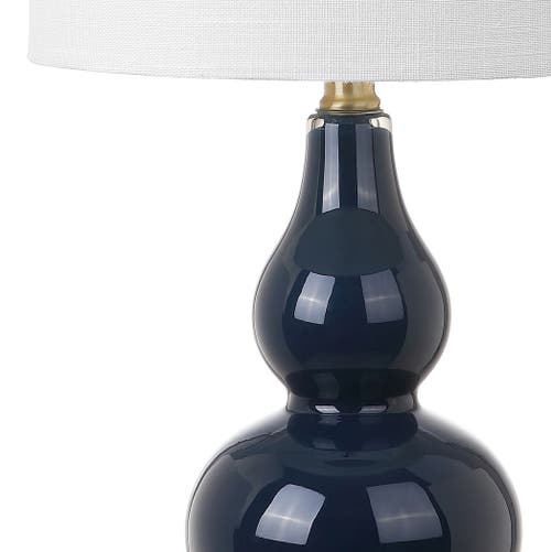 Jonathan Y Anya Mini Glass Table Lamp In Navy/blue