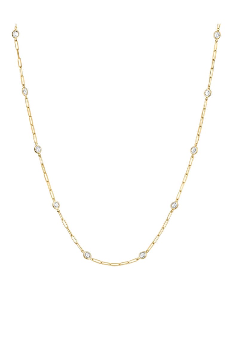 Bliss Diamond 4Ct Diamond 14k Gold 18" Paper Clip Diamonds By Yard Necklace lab Grown, Main, color, 14K Yellow Gold