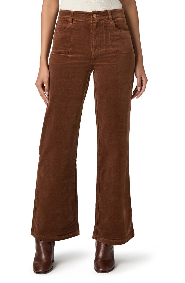 PAIGE Anessa High Waist Corduroy Wide Leg Pants, Main, color, Maple Brown