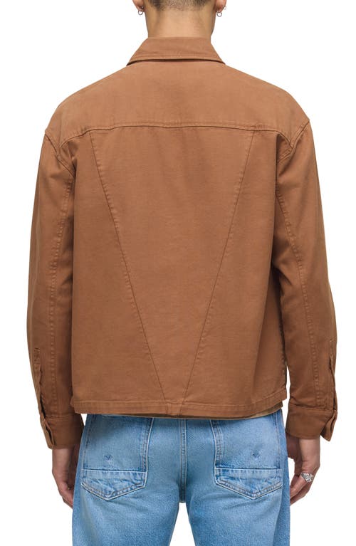 Hudson Jeans Relaxed Long Sleeve Button-up Shirt In Brown