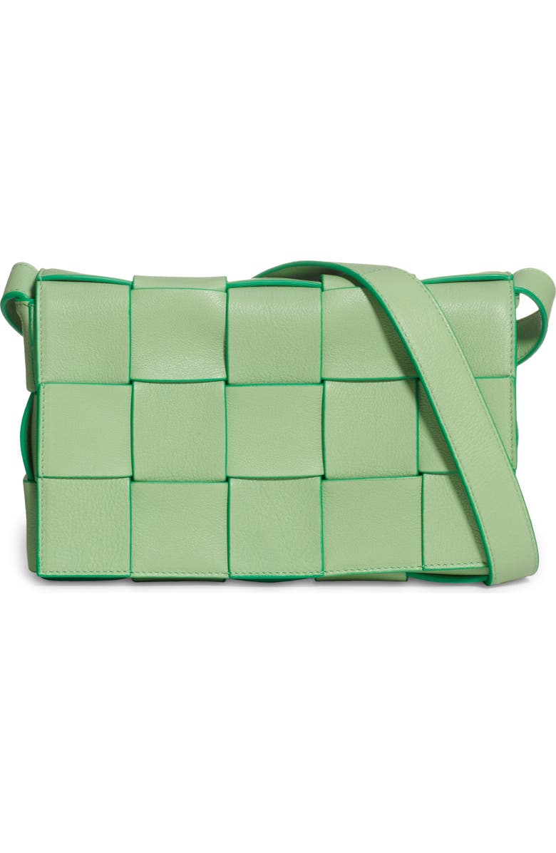 Bottega Veneta Cassette Intrecciato Leather Crossbody Bag, Main, color, Pistachio-Parakeet-S