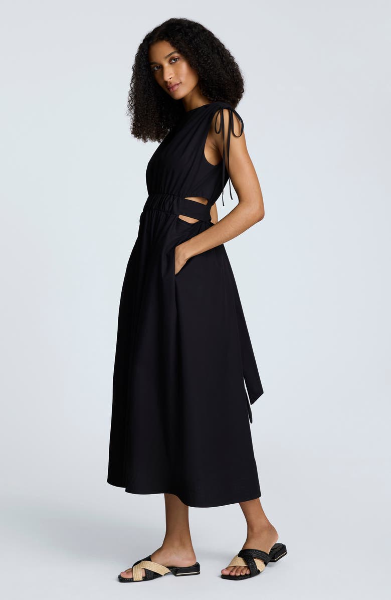 Kenneth Cole Sleeveless A-Line Midi Dress, Alternate, color, Black