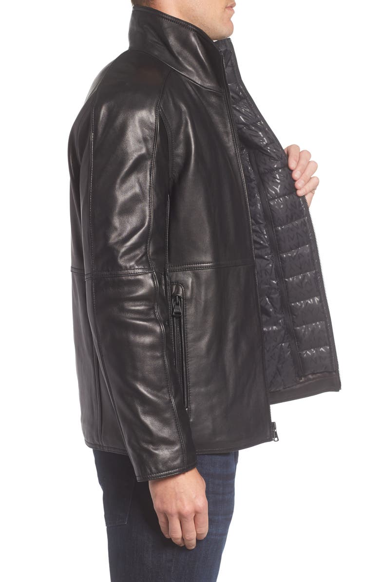 Marc New York Hartz Leather Jacket with Quilted Bib, Alternate, color,