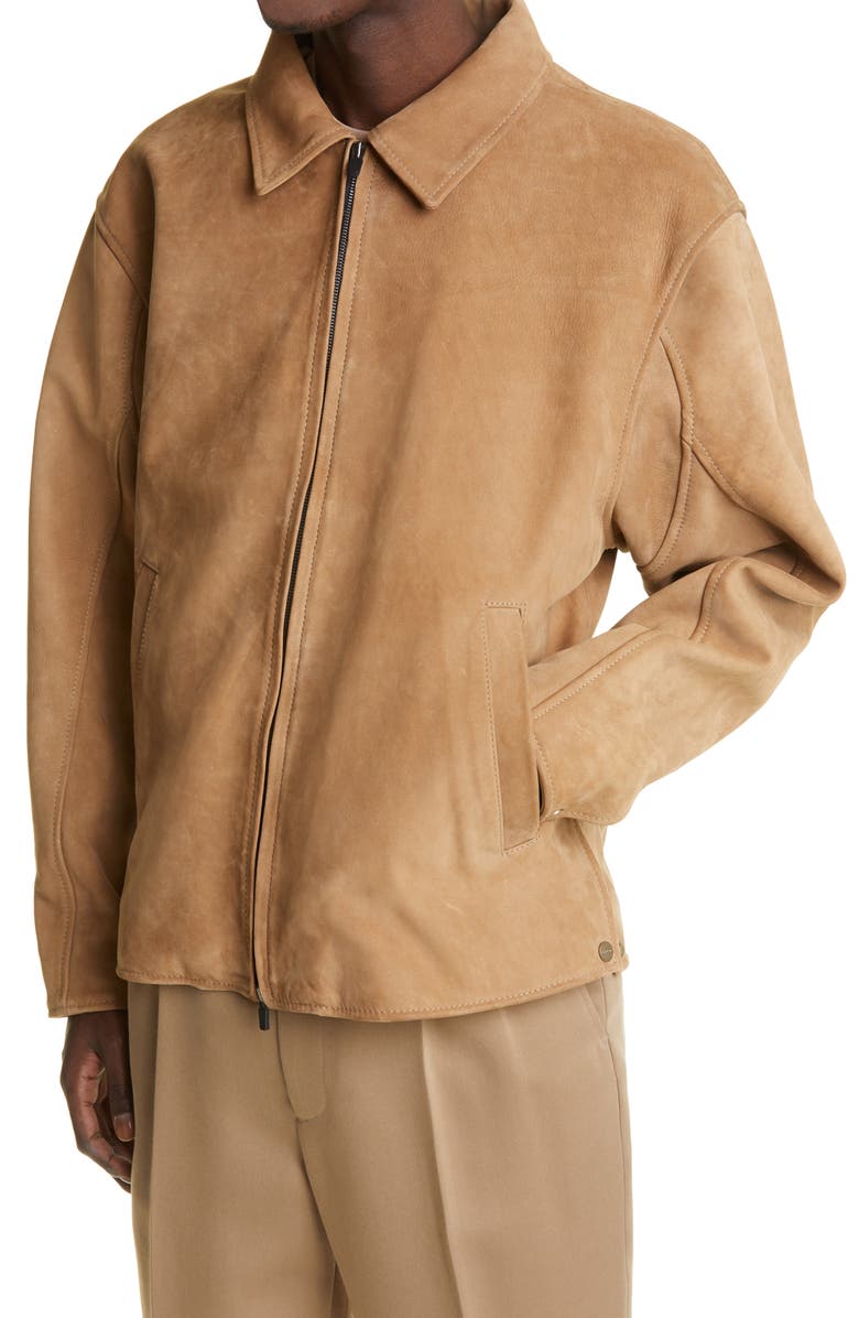 Fear of God Nubuck Leather Jacket, Alternate, color,