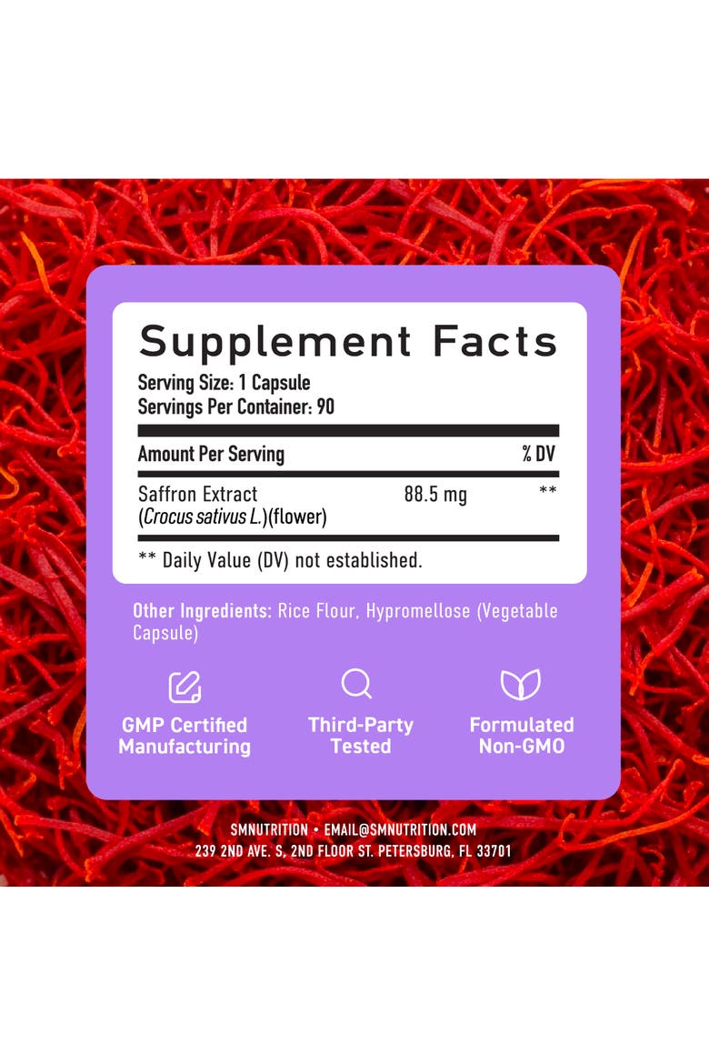 Saffron Capsules, 90ct, Alternate, color, No Color