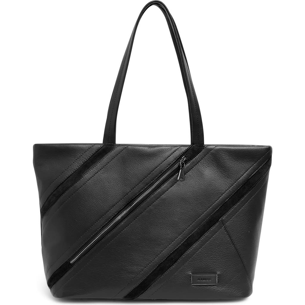 AIMEE Avenue Top Zip Leather Tote in Black at Nordstrom