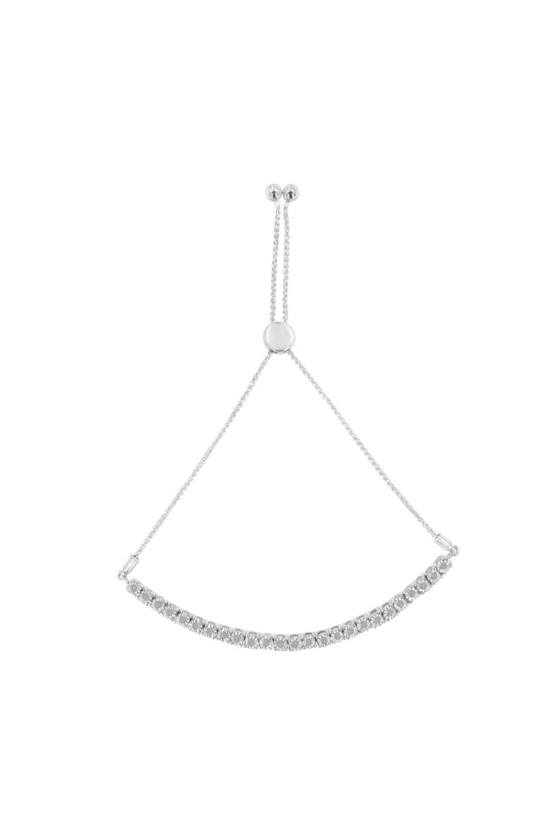 Silver 1/4 Cttw Miracle-Set Diamond Bolo Tennis Bracelet, Alternate, color, Silver