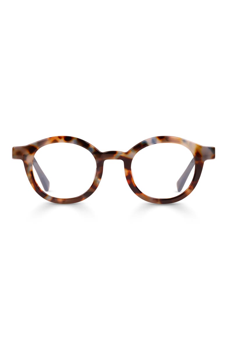 TV Party 44mm Round Reading Glasses, Main, color, ICEBERG BLUE / BROWN TORTOISE