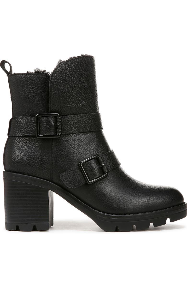 Naturalizer Verney Water Repellent Faux Fur Lined Platform Moto Bootie, Alternate, color,