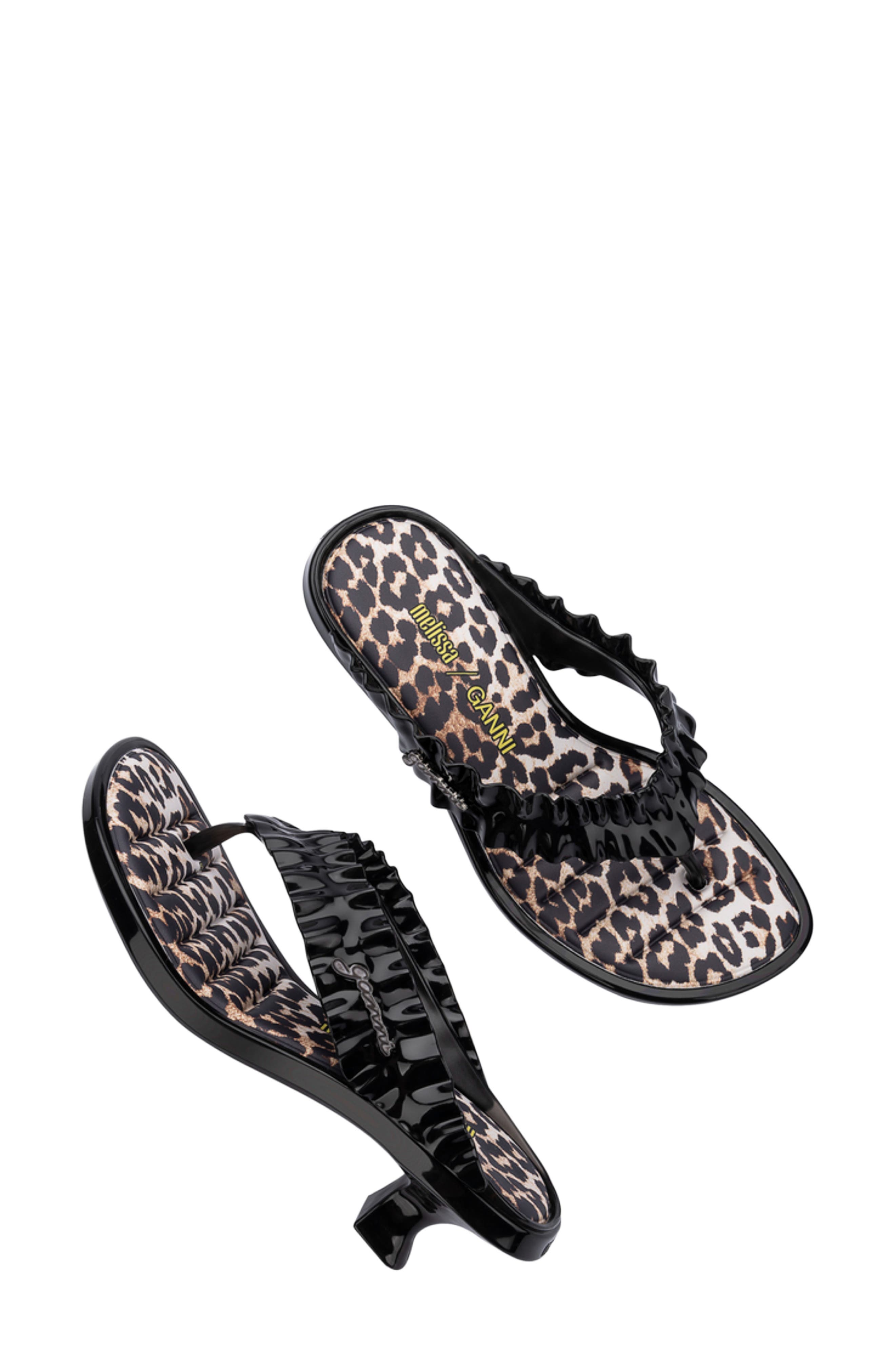 Melissa x Ganni Kitten Heel Flip Flop, Alternate, color, Black