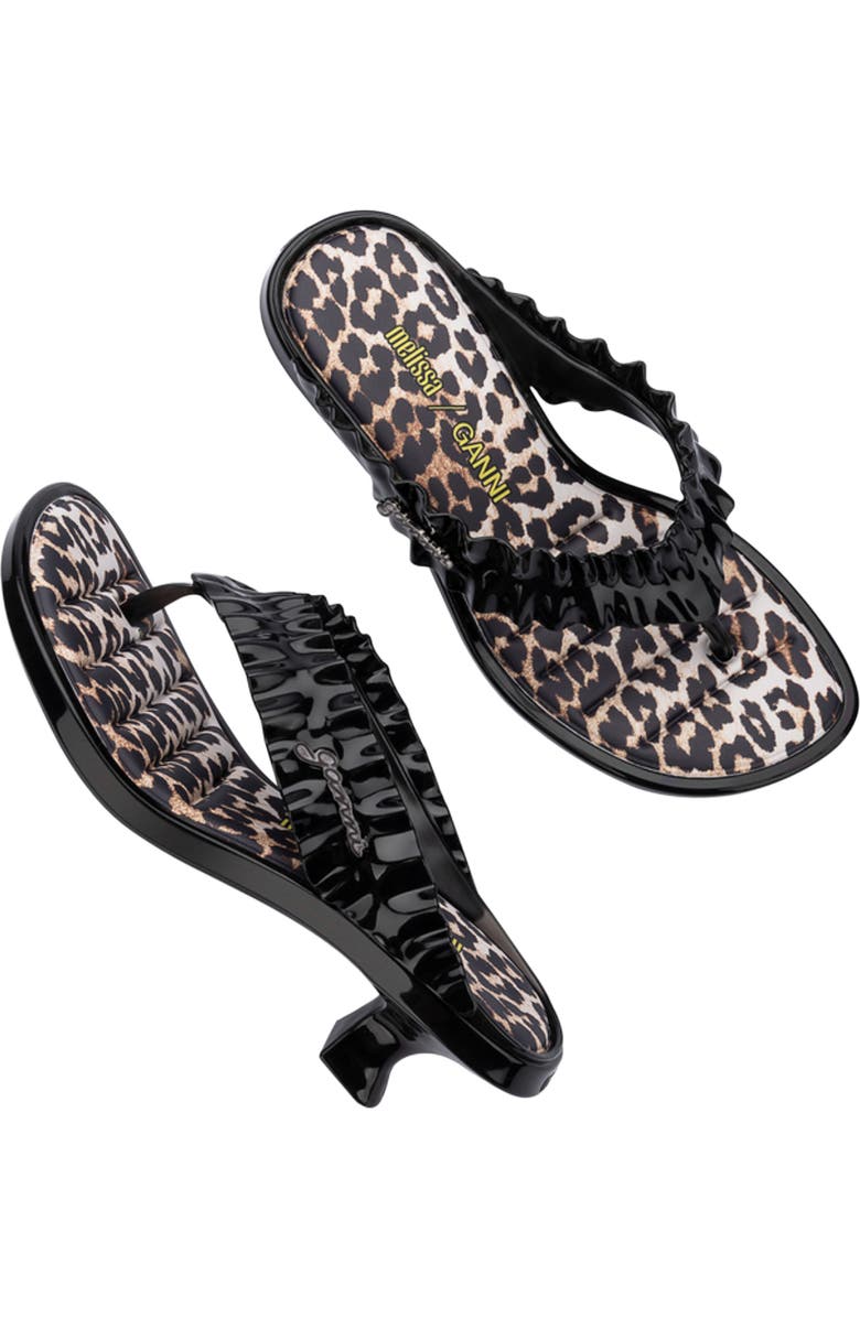 Melissa x Ganni Kitten Heel Flip Flop, Alternate, color, Black