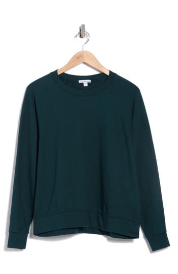 James Perse Cotton French Terry Relaxed Sweater In Green