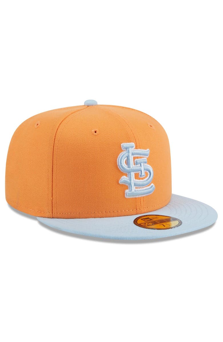 New Era Men's New Era Orange/Light Blue St. Louis Cardinals Spring Color Basic Two-Tone 59FIFTY Fitted Hat, Alternate, color,