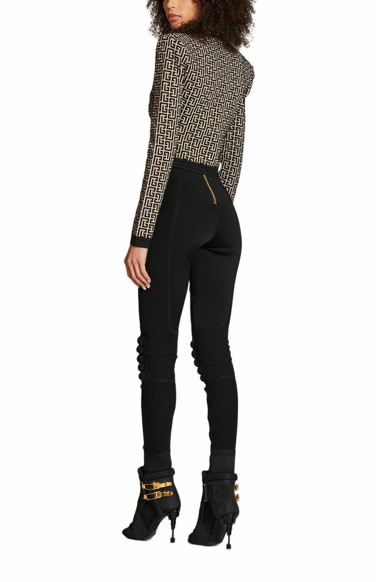 Balmain Monogram Knit Cardigan, Alternate, color, 