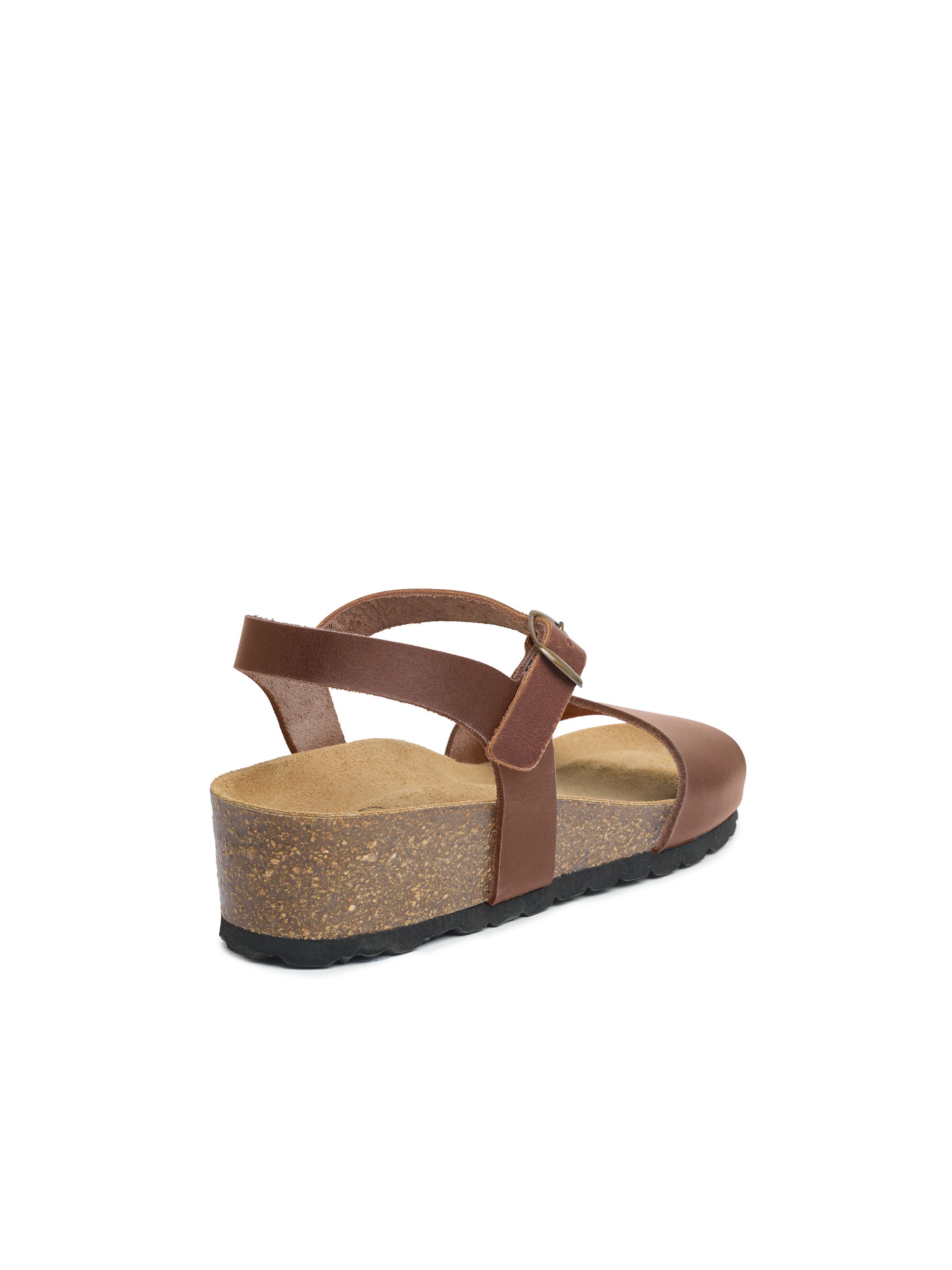 Celtic & Co. Low Wedge Ankle Strap Sandal, Alternate, color, Rust