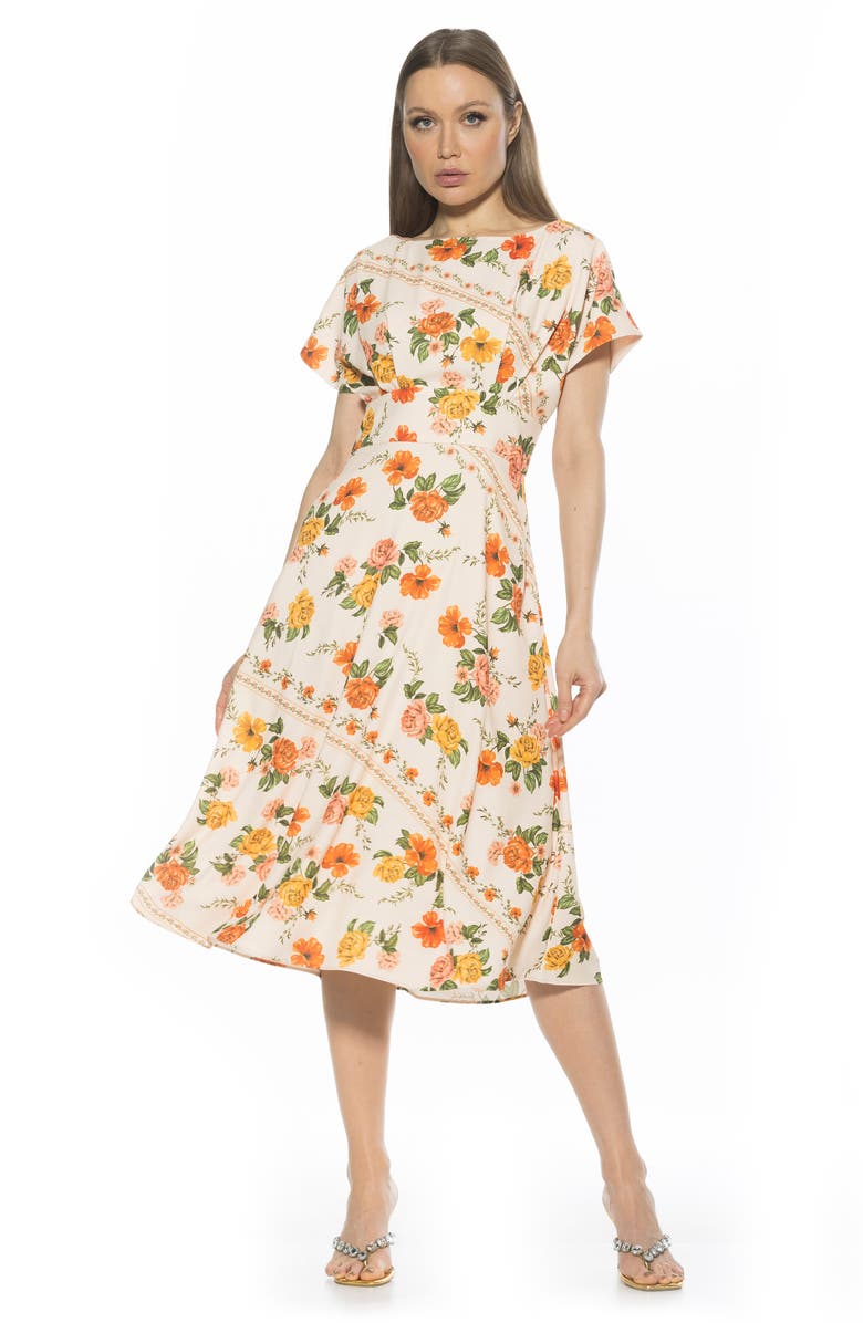 Alexia Admor Lottie Dolman Sleeve Dress, Alternate, color, Vintage Florals