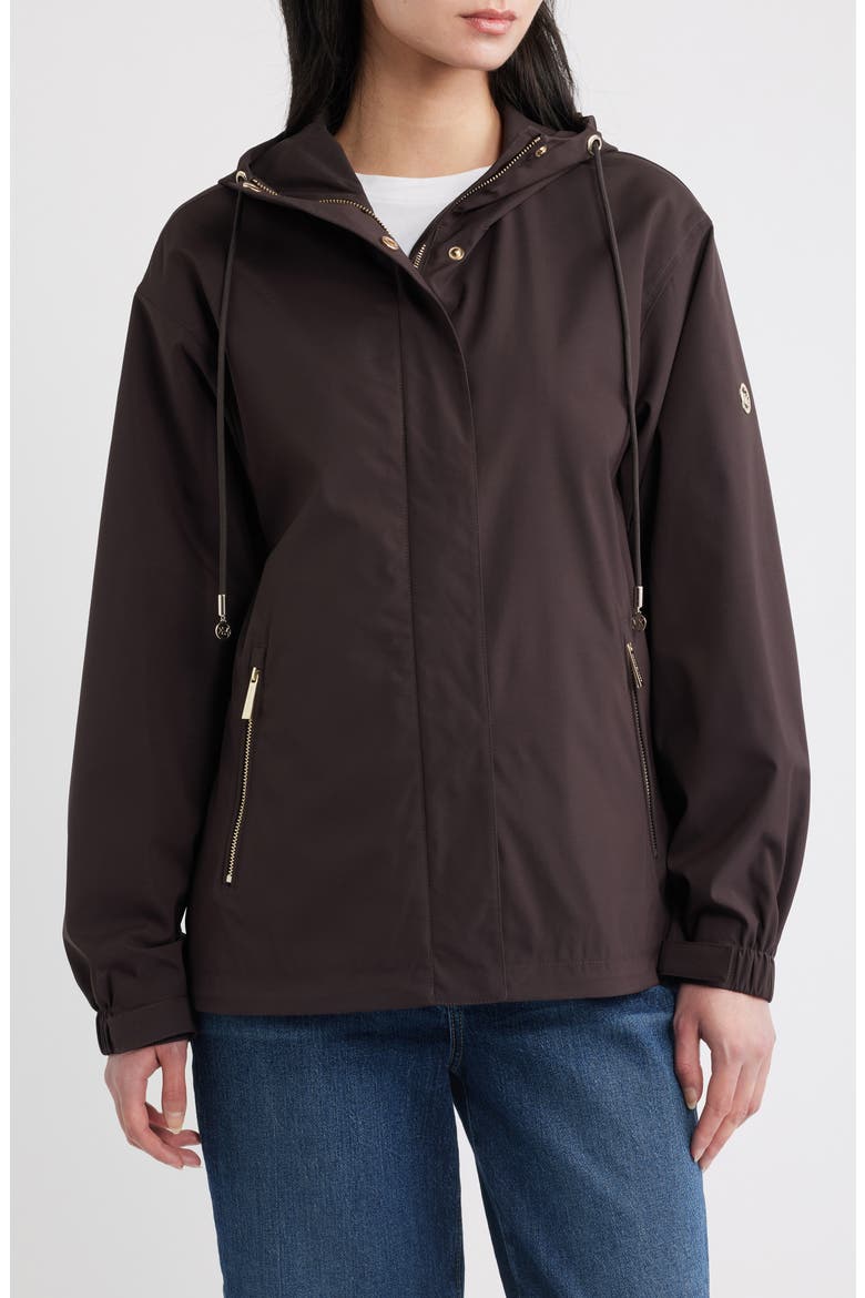 Water Resistant Hooded Jacket, Alternate, color, CHOCOLATE