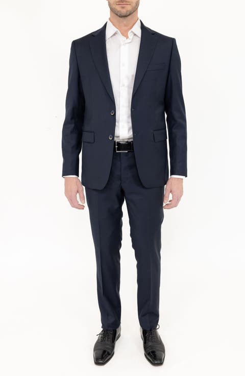 Solid Stretch Wool Suit
