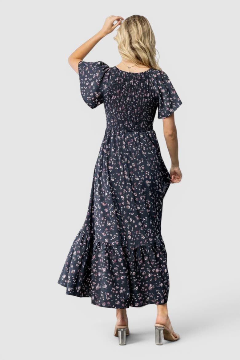 Jerah Smocked Dress, Alternate, color, Midnight Floral
