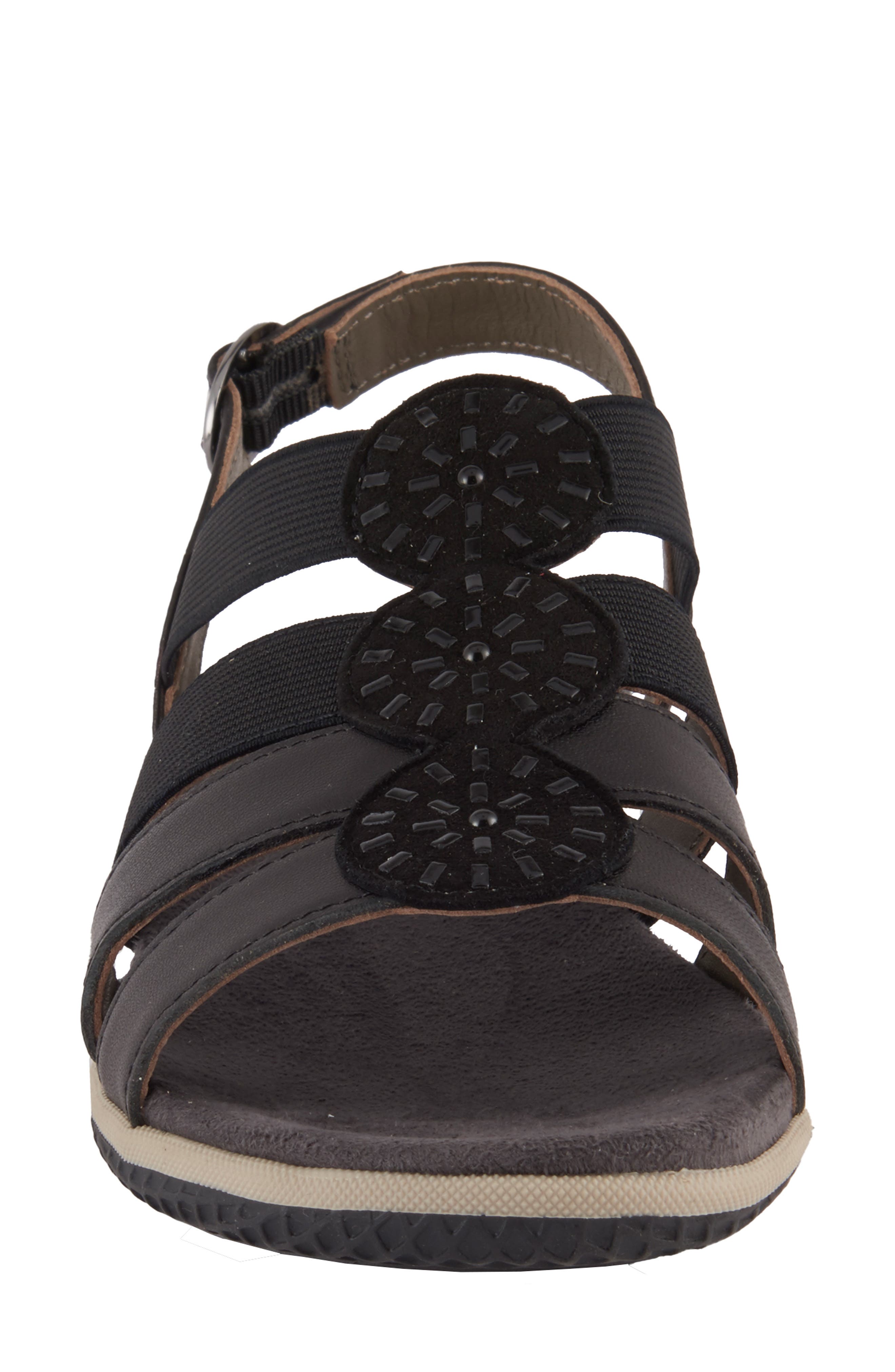 David Tate Quilt Slingback Sandal, Alternate, color, Black Nappa