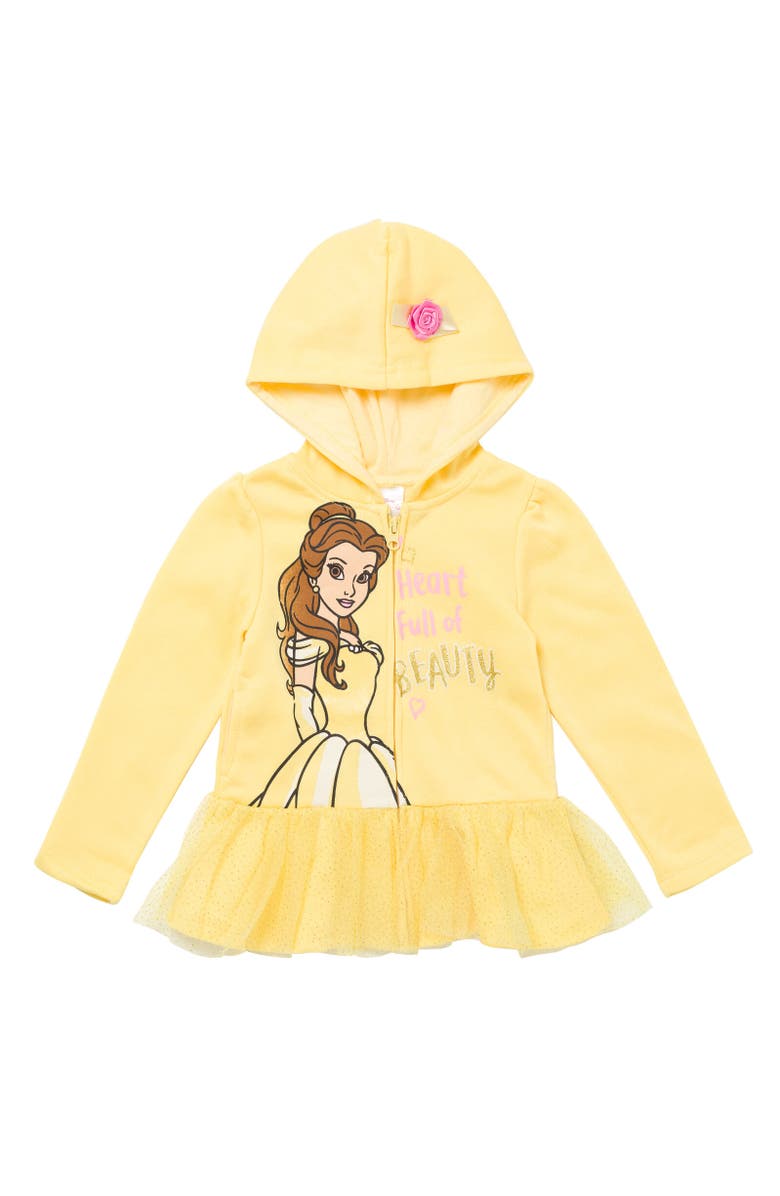 Disney Princess Zip-Up Hoodie, Main, color, Princess Belle Orange Orange