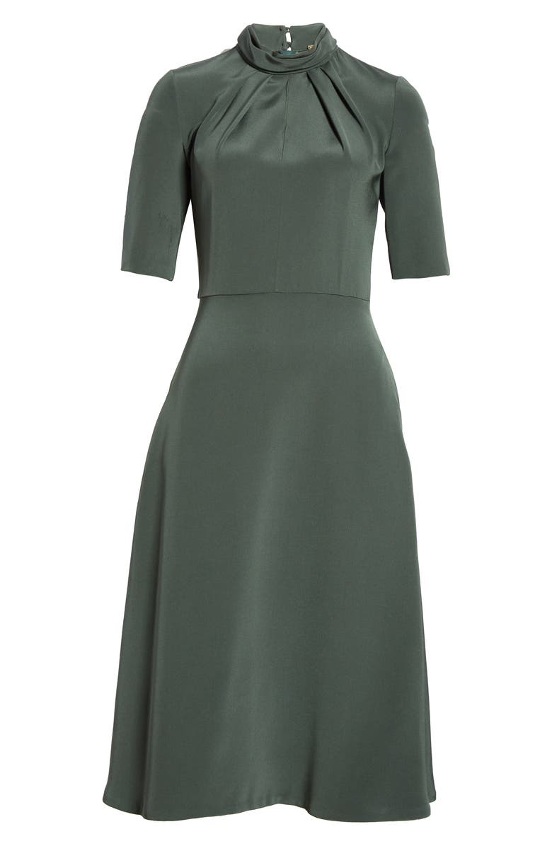 Adam Lippes Twist Neck Crepe Midi Dress, Alternate, color, 