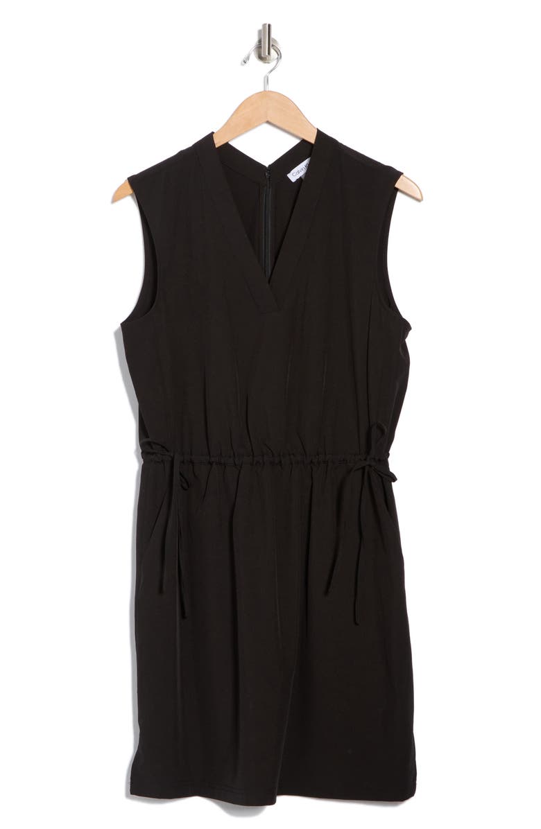 Calvin Klein Sleeveless Drawstring Waist Sheath Dress, Alternate, color, 