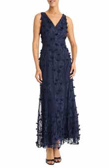 3D Embroidered Sleeveless Gown