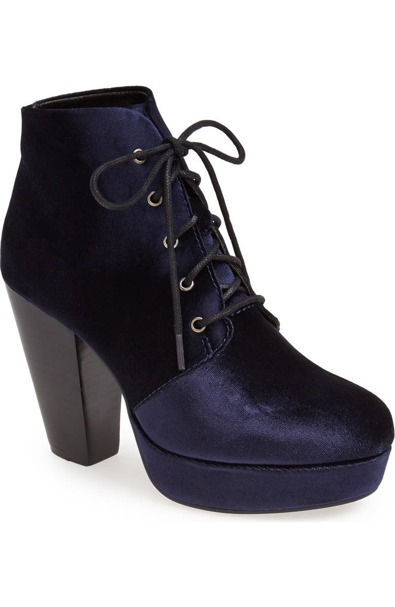 Steve Madden 'Raspy-V' Velvet Bootie, Main, color,
