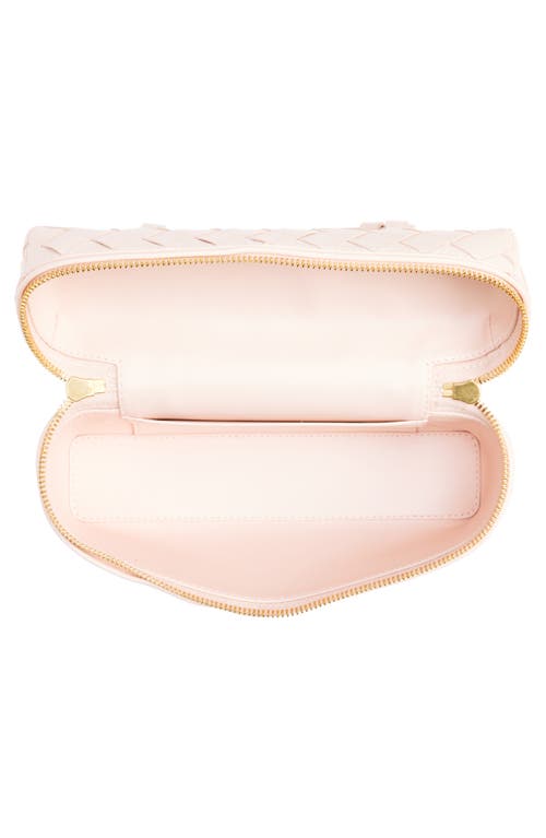 Bottega Veneta Intrecciato Leather Convertible Vanity Case In 6805 Cameo-gold