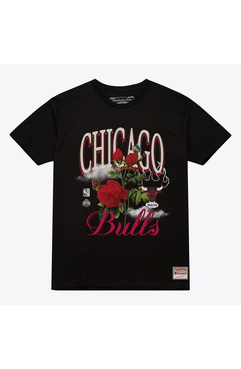 Mitchell & Ness Unisex Mitchell & Ness  Black Chicago Bulls Floral Graphic T-Shirt, Main, color, Black