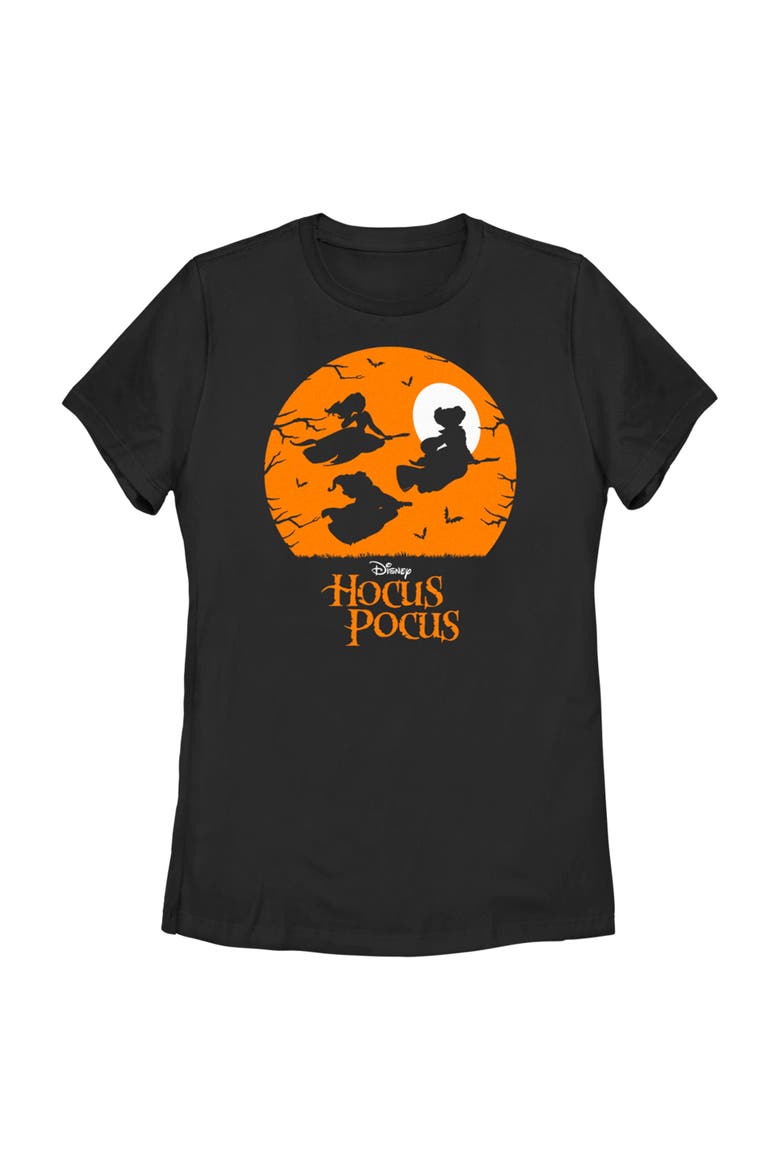 Women's Hocus Pocus Witch Silhouette  Graphic T-Shirt, Main, color, Black