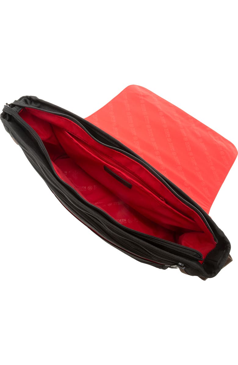 Manhattan Portage Waxed Nylon Sheridan Messenger Bag, Alternate, color, Black