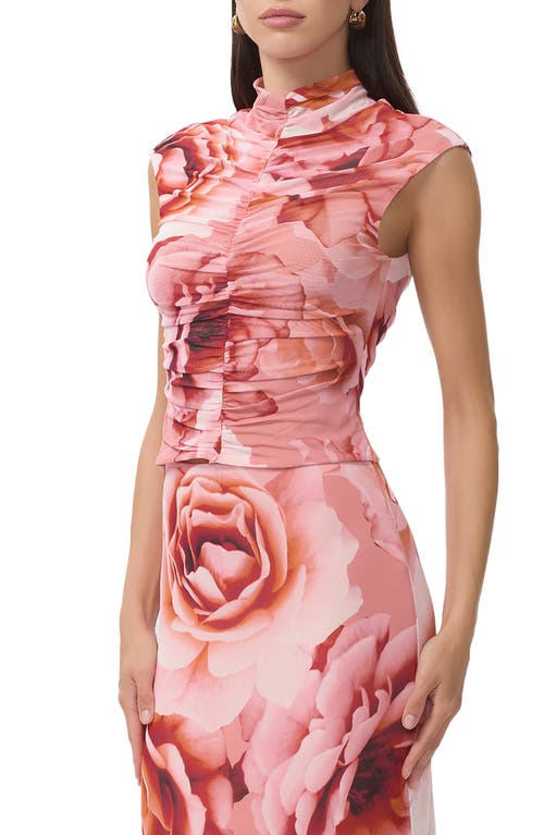 Afrm Jolie Mock Neck Sleeveless Top In Pink
